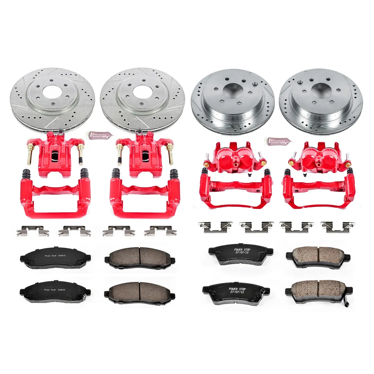 Z23 Evolution Sport Upgrade Kit: Drilled/Slotted Rotors; Carbon-Fiber Ceramic Pads; Powder Coated Calipers product image