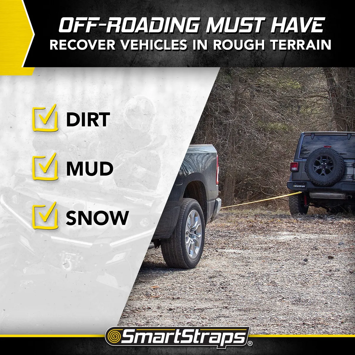 2in x 30ft 15000lb Recovery Strap W/Loop Ends product image