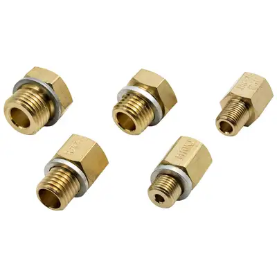 AutoMeter Equus E9848 Adapters, Oilp & Temp, 1/8 -27 Nptf to M10-1.0, M12-1.50, M16-1.50, 1/8-28 Npt