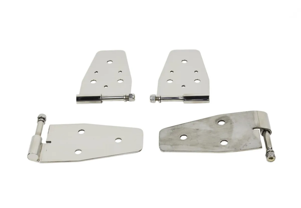 Jeep YJ Door Hinge Set 4 Pieces 87-95 Wrangler TJ Polished Silver Kentrol product image
