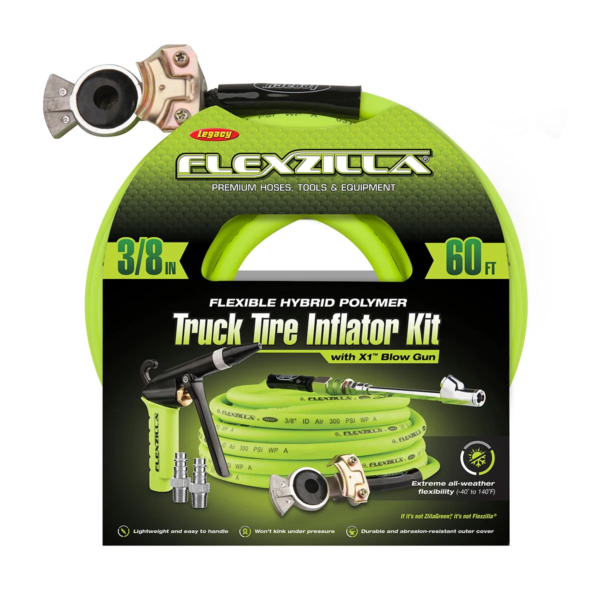 fz Truck Tire Inflator Kit 3/8in 50ft Hose 3pcs product image