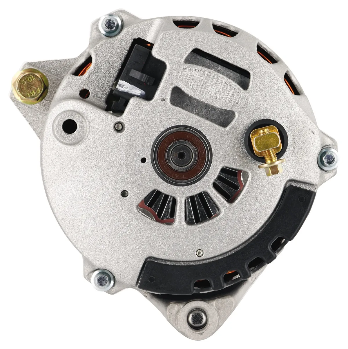 Alternator; CS130; Offset Right; Rear Battery Post; 140 Amp; 95 Idle; 6 Groove Pulley; Natural; product image