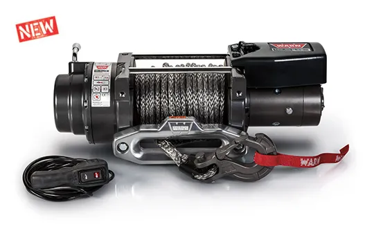 WARN - Vehicle Mounted; Vehicle Recovery Winch; 12 Volt Electric; 16500 Pound Pull Line Capacity; 80 Foot Synthetic Rope; Hawse Fairlead; Wired Remote; Plane product image