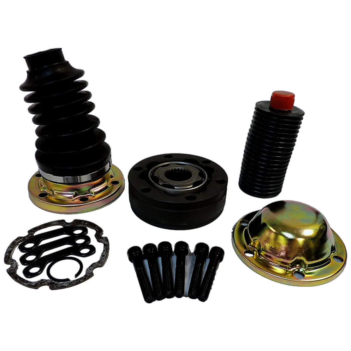 CV Joint Repair Kit; Front; Axle End; Incl. Boot/Inner And Outer Caps/CV Joint/Bolts/Straps/Grease; product image