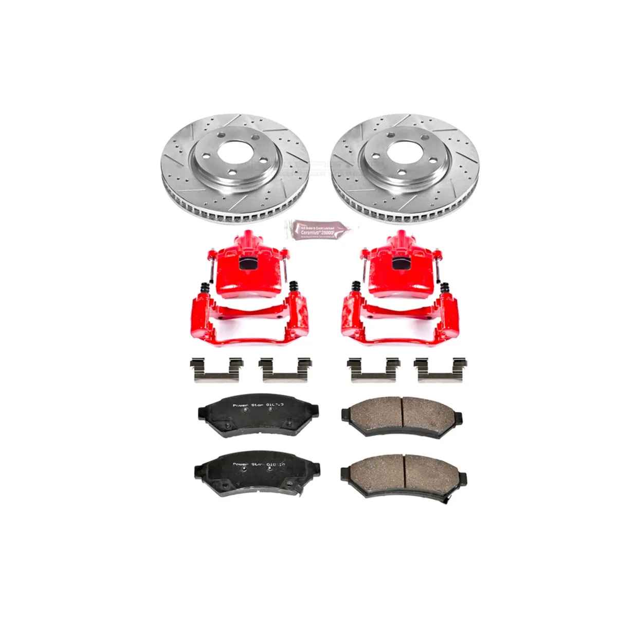 Z23 Evolution Sport Upgrade Kit: Drilled/Slotted Rotors; Carbon-Fiber Ceramic Pads; Powder Coated Calipers product image