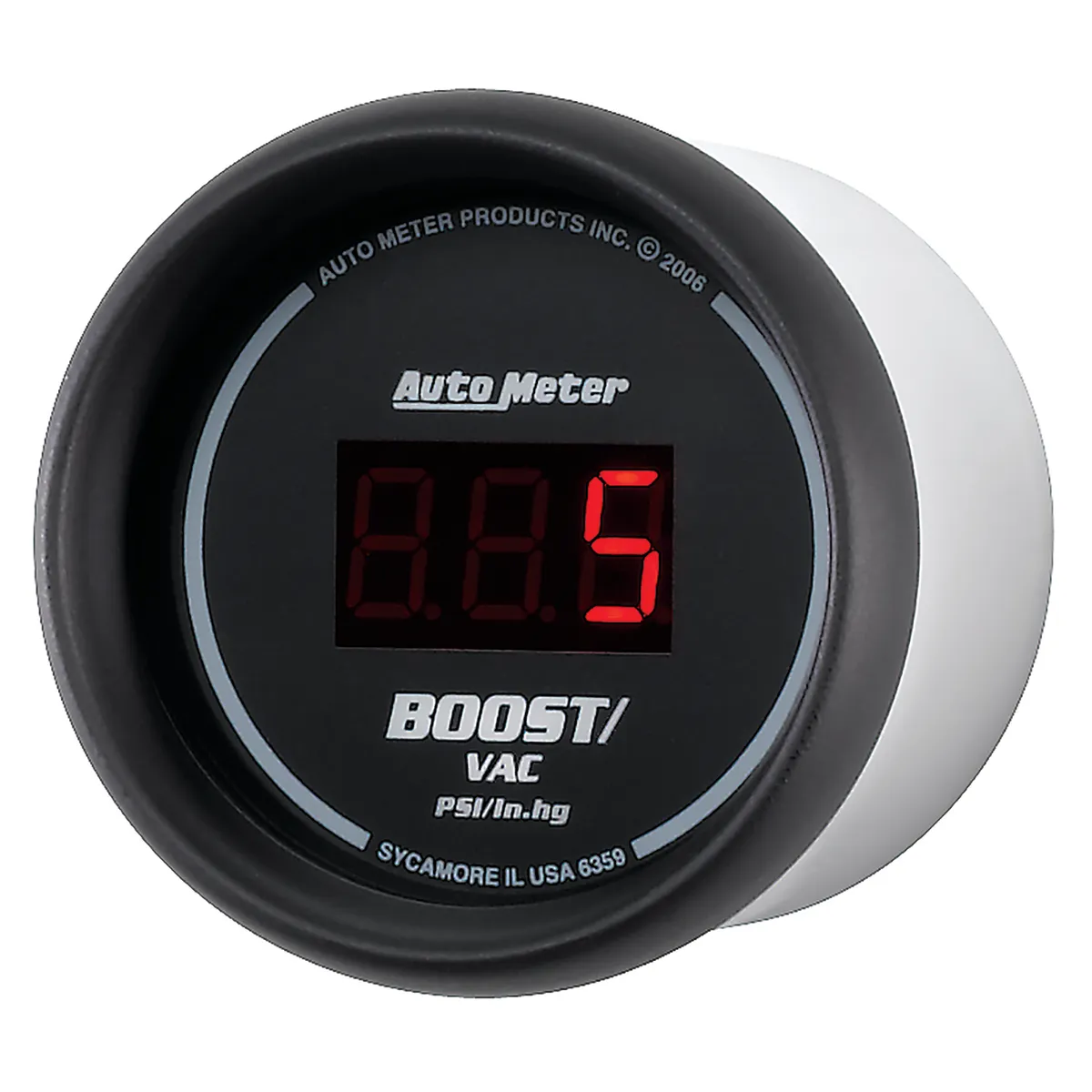 Gauge, Vac/Boost, 2 1/16", 30inHg-30psi, Digital, Black Dial w/ Red LED product image