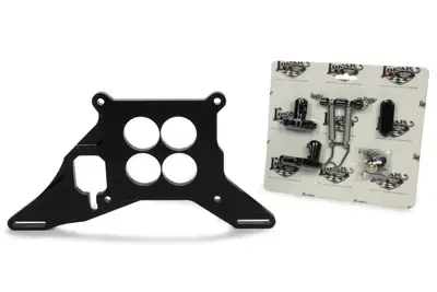 Lokar Throttle/Kickdown Cable Mounting Bracket; Fits w/4150 Series Holley Carb; w/Return Springs; Black Finish;