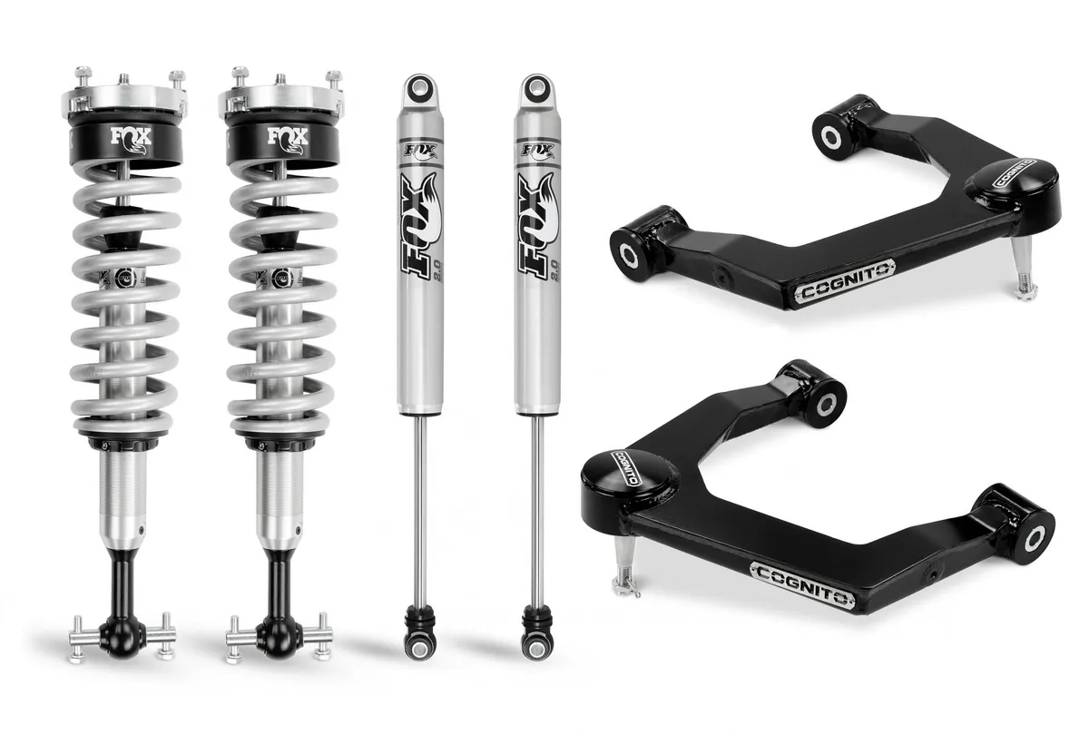 Cognito Motorsports Truck Cognito 1-Inch Performance Ball Joint Leveling Kit With Fox PS Coilover 2.0 IFP Shocks for 2019-2024 Silverado Trail Boss/Sierra AT4 1500 4WD