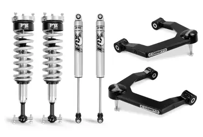 Cognito Motorsports Truck Cognito 1-Inch Performance Ball Joint Leveling Kit With Fox PS Coilover 2.0 IFP Shocks for 2019-2024 Silverado Trail Boss/Sierra AT4 1500 4WD