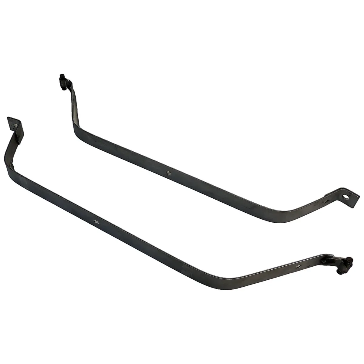 Fuel Tank Strap Set; Center; Incl. 2 Straps; Silver; Steel; product image
