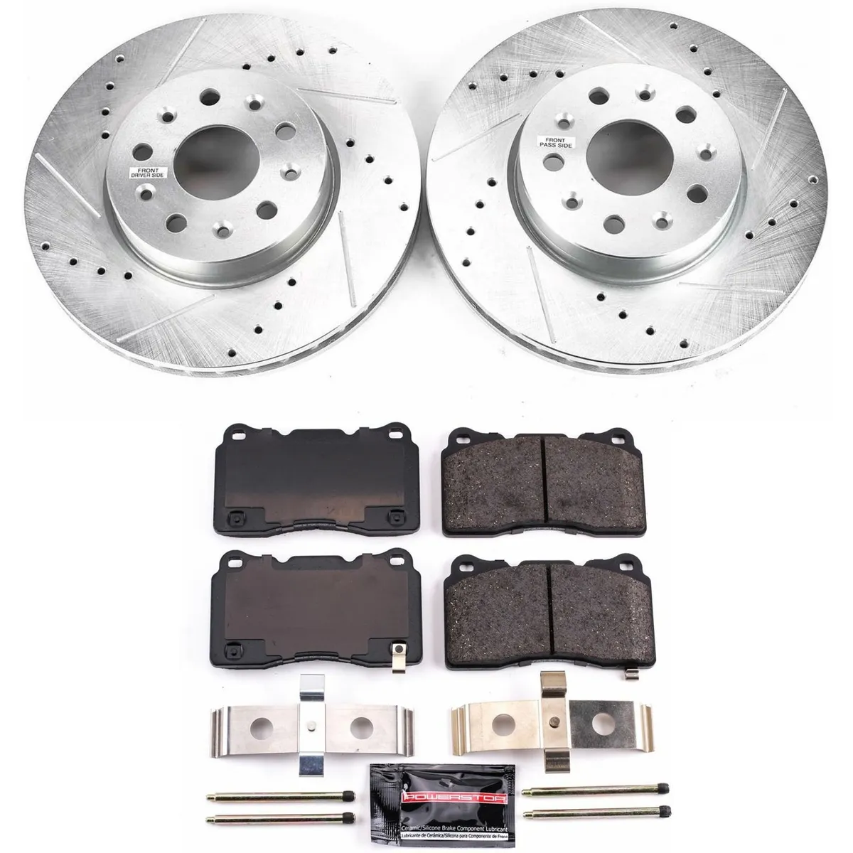 Z23 Evolution Sport Upgrade Kit: Drilled/Slotted Rotors; Carbon-Fiber Ceramic Pads W/Hardware product image