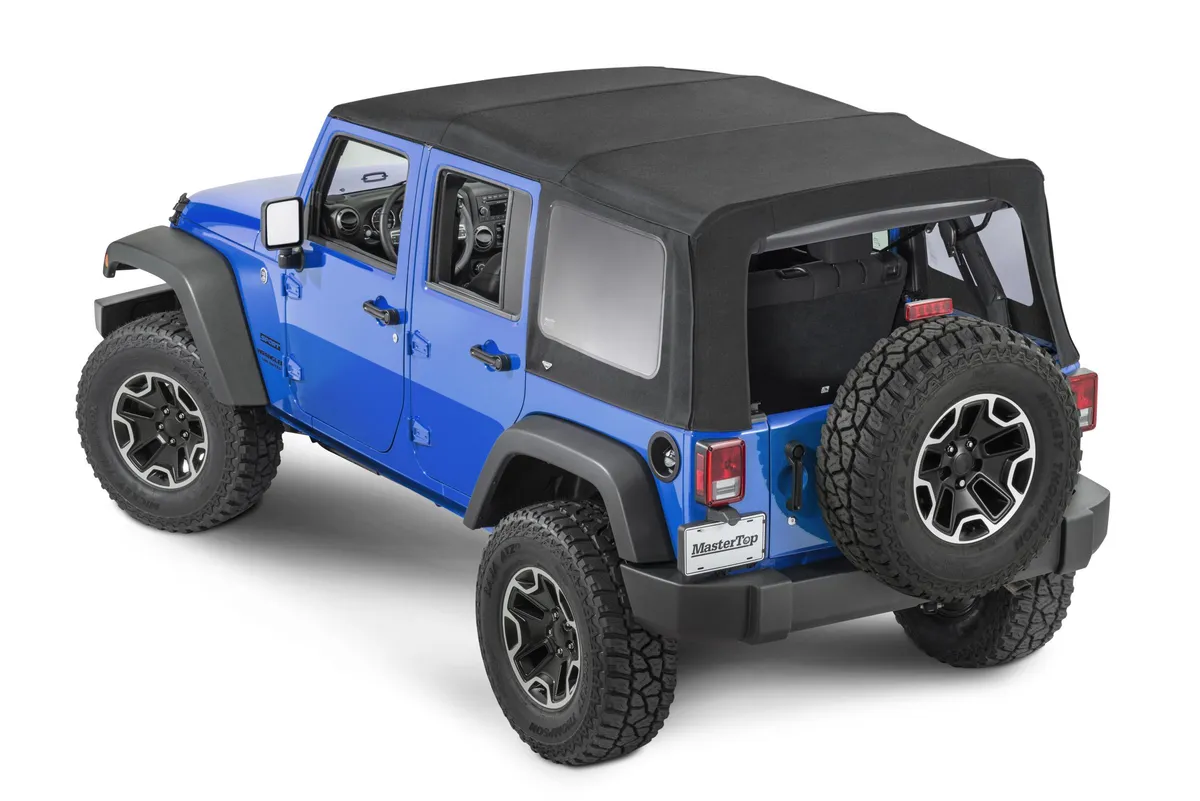 Jeep JK Replacement Top Tinted Glass 07-09 Wrangler JK 4 Door Black MasterTwill MasterTop product image