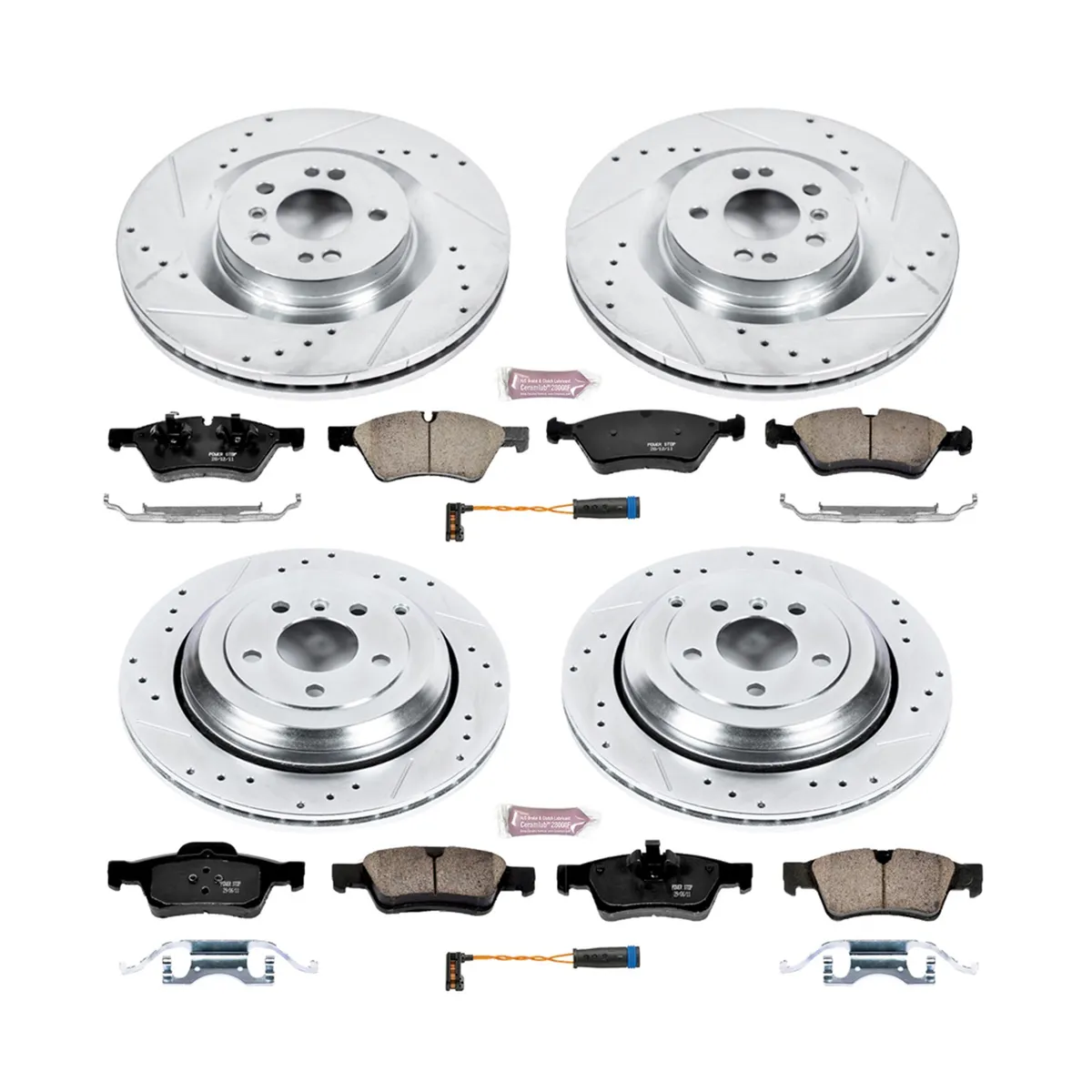 Z23 Evolution Sport Upgrade Kit: Drilled/Slotted Rotors; Carbon-Fiber Ceramic Pads W/Hardware; Pad Sensors product image