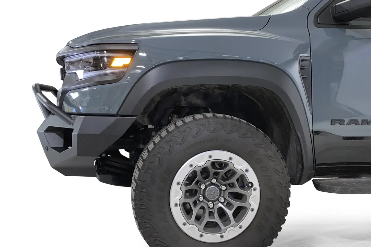 Vengeance Front Bumper; Pre-Runner Guard; Sensor Compatible; 2 Stage Matte Black Powder Coat; product image