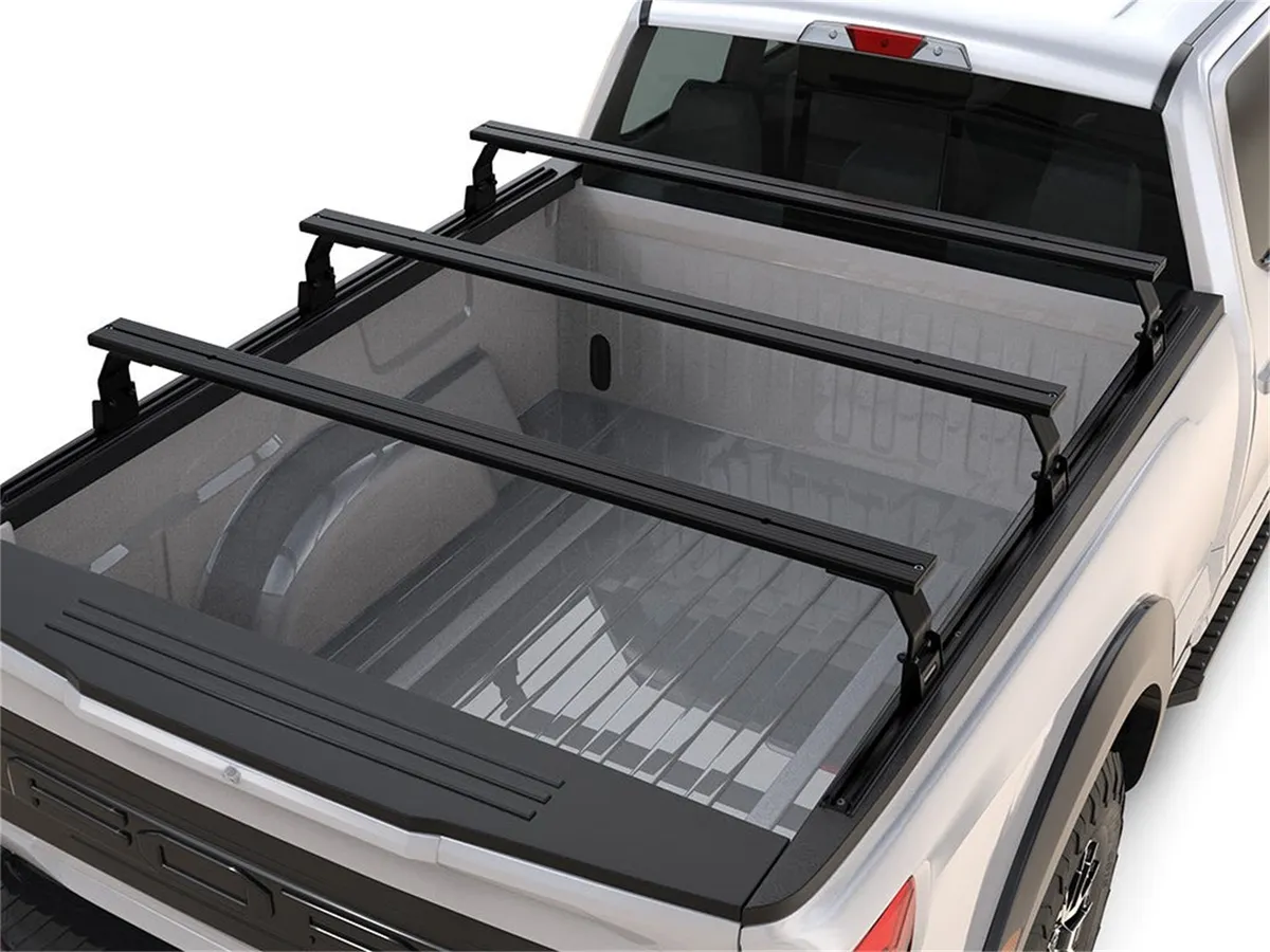 Triple Load Bar Kit; Incl. 3 Roll Top Leg Mount; 1575mm Roof Load Bar Set; 1800mm L Universal Track; product image