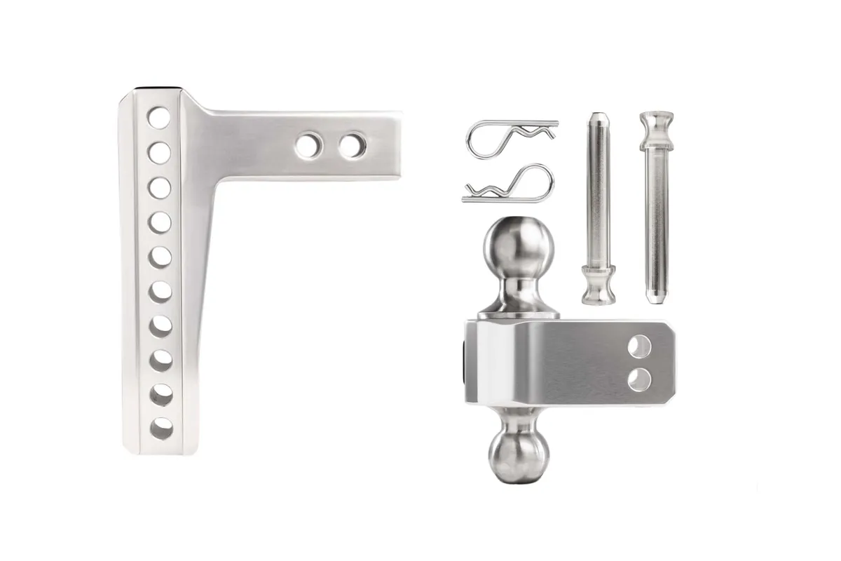 2.0" Aluminum Medium Duty Hitch 6" Drop/Rise w/ Stainless Steel Dual Ball product image