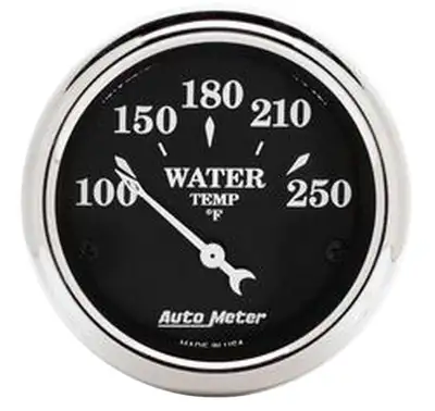 AutoMeter 2-1/16 In. Water Temperature, 100-250 Fahrenheit, Old Tyme Black
