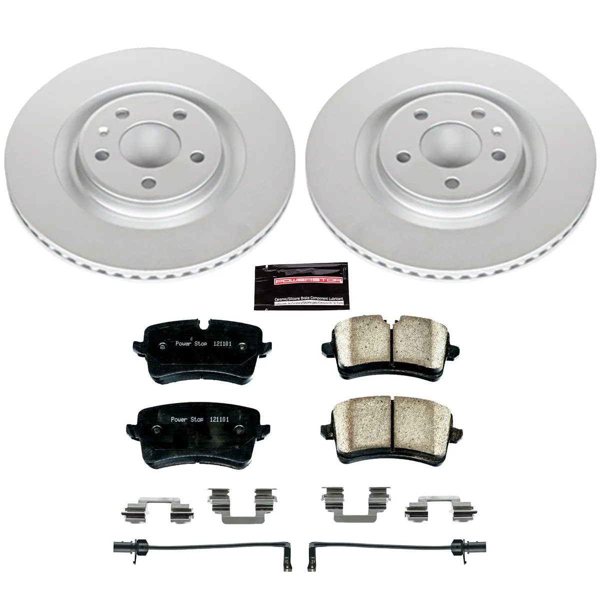 Z23 Sport Geomet Coated Rotor Kit For European Vehicles: Genuine Geomet Fully Coated Rotors; Carbon-Fiber Ceramic Pads W/Hardware; Pad Sensors product image