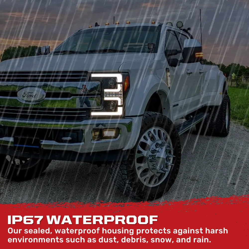 Ford Superduty 17-19 F250f350f450f550 Projector Headlights w Ultra High Power Smooth White Oled DRL And High Power a product image