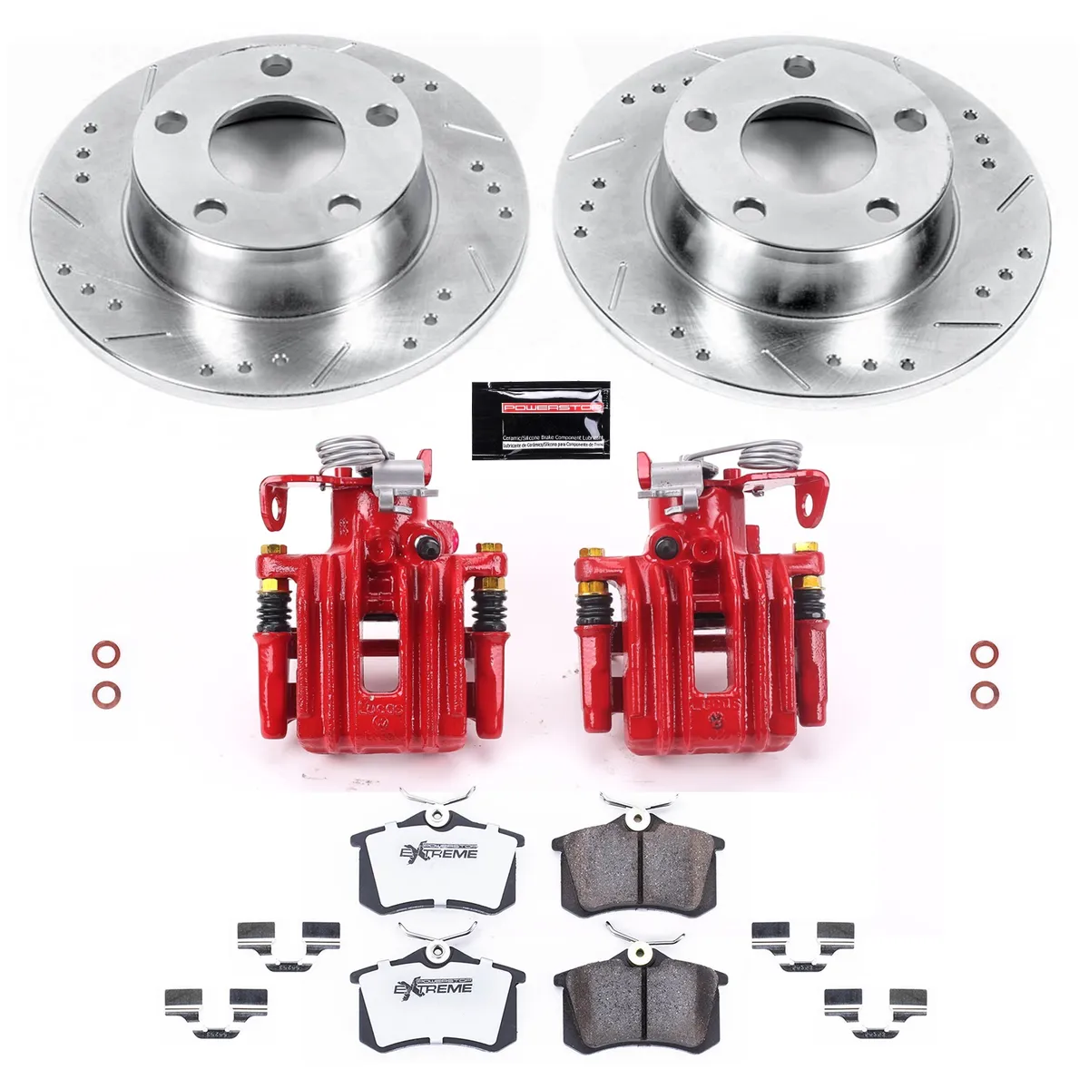 Z26 Street Warrior Upgrade Kit: Drilled/Slotted Rotors; Carbon-Fiber Ceramic Pads; Powder Coated Calipers product image