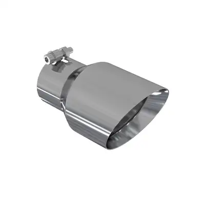 MBRP Exhaust Armor Pro Exhaust Tip; 3 in. Inlet Diameter; 4.5 in. Outlet Diameter; 8 in. Length; Dual Wall; Angled; T304 Stainless Steel; Mirror Polished;