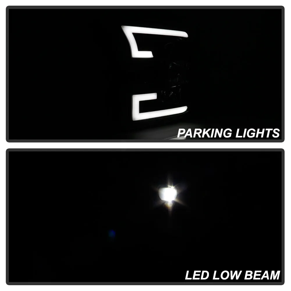 ( Spyder Platinum ) Ford F150 2015-2017 Halogen Model Only ( do Not Fit Factory LED Model ) High-Power LED Module (Low Beam) Equipped Headlights - Black - Low Beam: LED (Included) - High Beam: - Turn Signal: product image
