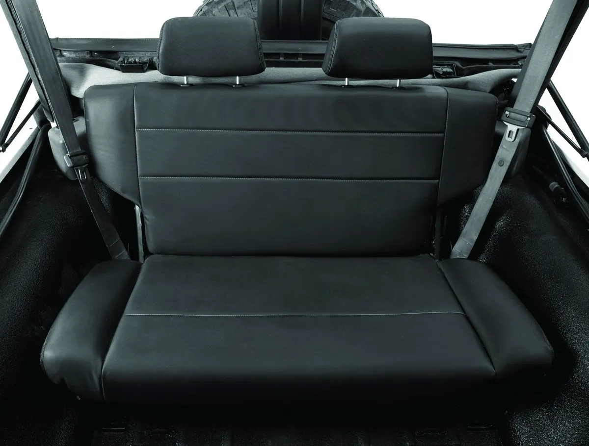 Jeep Rear Bench Seat Trailmax II Fold-N-Tumble Seat For Jeep 1955-1983 CJ5 All Vinyl Black Crush Bestop product image
