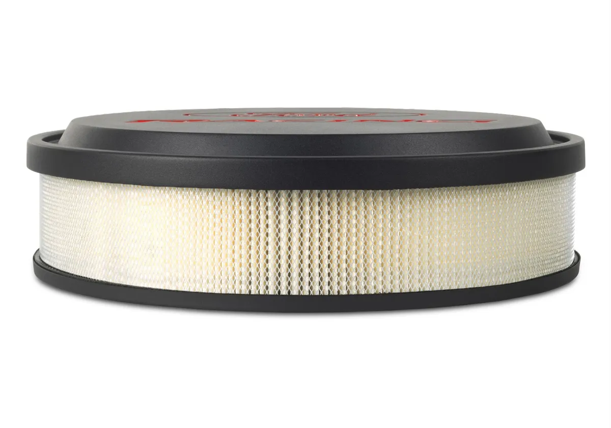 Slant-Edge Alunimum Air Cleaner Kit Black Crinkle Recessed Red Emblems 13 Inch Ford Racing product image