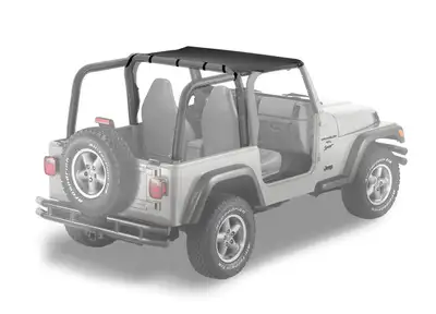 Bestop Black Denim Bikini Top Bikini Top, Strapless Jeep 97-02 Wrangler; Fits into drill-in 51210-01 channel (not compatible with 51238 channel)