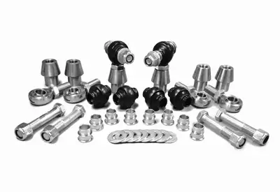 Steinjager Steinjäger Heims, Nuts, Bungs, Spacers Rod End Kits 3/4-16 RH and LH Chrome Moly Housing, Nylon Race Fits 1.500 x 0.250 Tubing 6 Rod Ends
