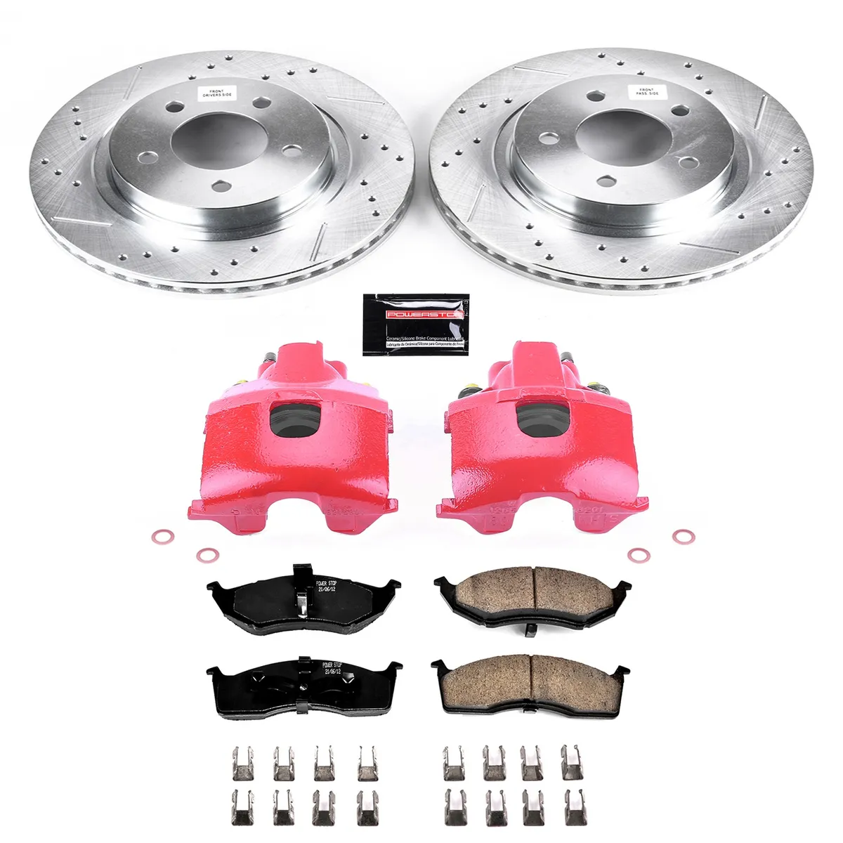 Z23 Evolution Sport Upgrade Kit: Drilled/Slotted Rotors; Carbon-Fiber Ceramic Pads; Powder Coated Calipers product image