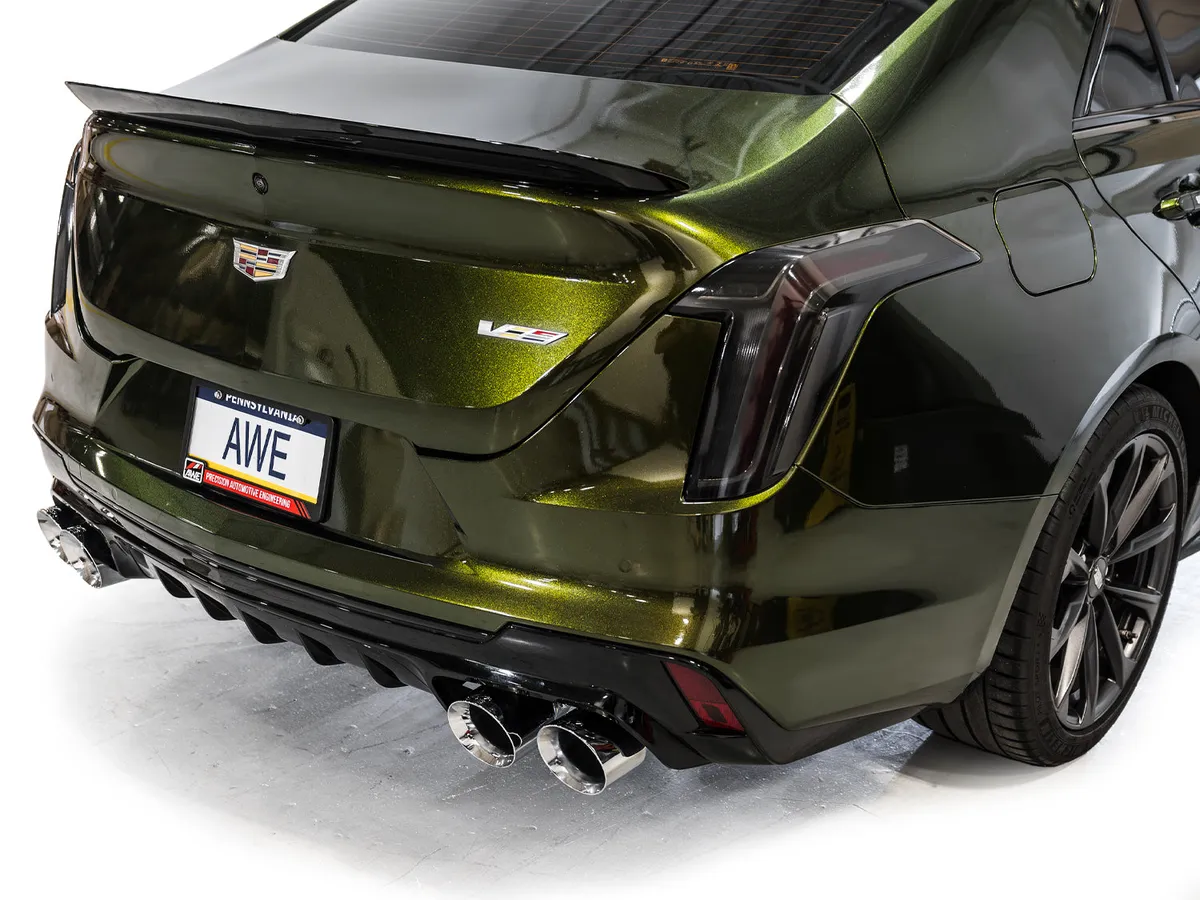 AWE SwitchPath Exhaust for Cadillac CT4-V Blackwing - Chrome Silver Tips - 3025-42436 product image