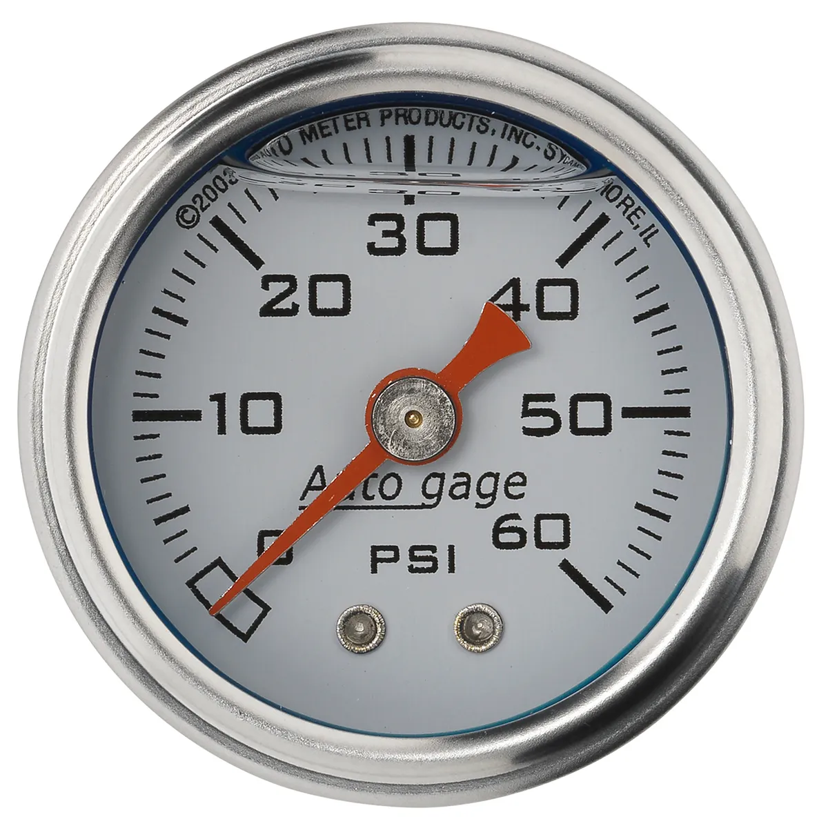 Gauge, Pressure, 1.5" direct mnt, 60psi, Liquid Filled Mech, Wht, 1/8" NPTF Male product image