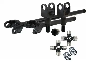 Revolution Gear & Axle 2007-18 Wrangler JK Dana 30 30 Spline 4340 Chromoly USA Made Front Axle Kit HD U-Joints Revolution Gear