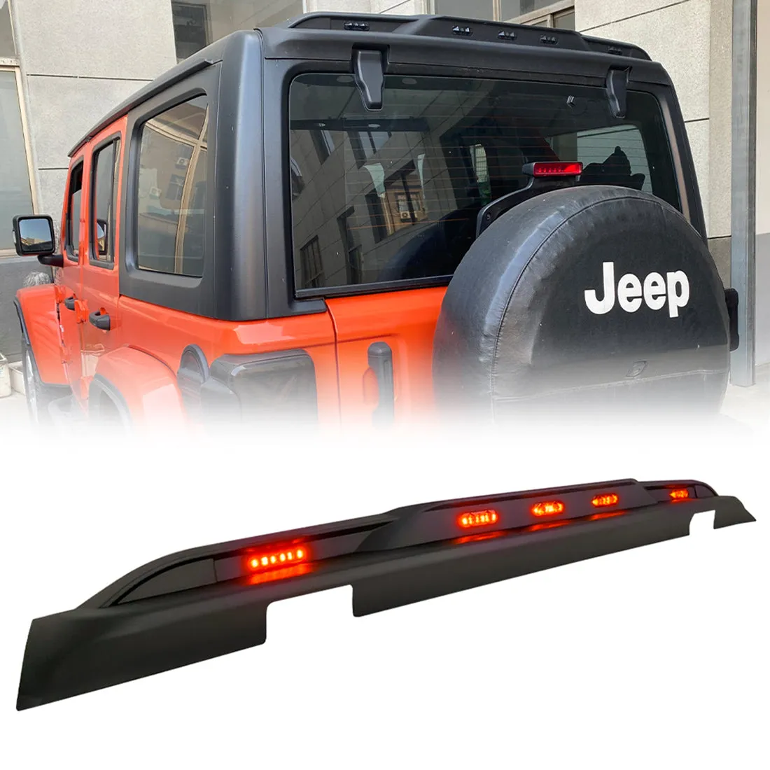 American Modified Amjpca00303 Rear Roof Spoiler With Amber LED Lights product image