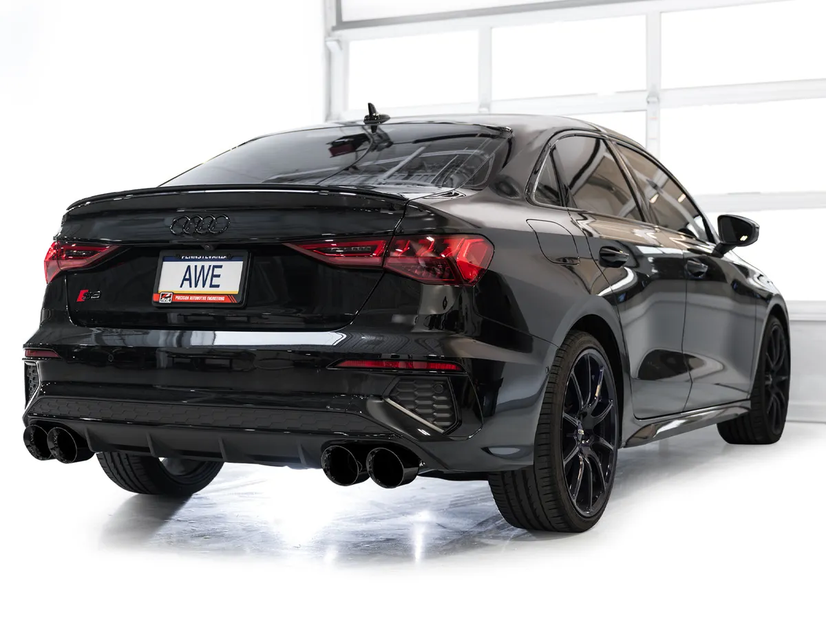 AWE Track Edition Exhaust for Audi 8Y S3 - Chrome Silver Tips product image