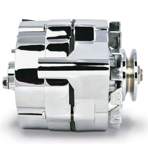 Ford 100 AMP Alternator Chrome Finish 1-Wire GM 10si Style w/ Internal Regulator, V-Pully, and External Fan Proform product image