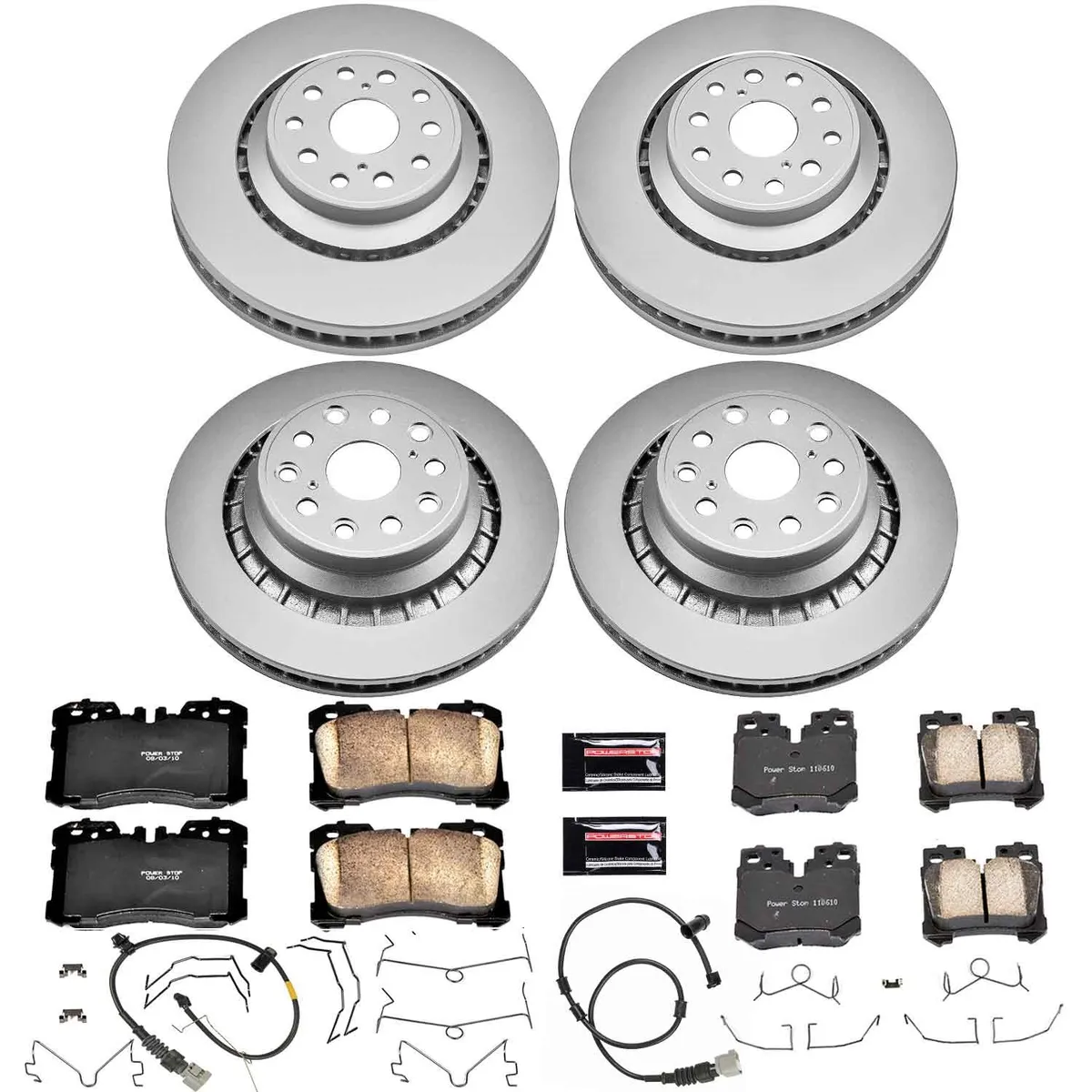 Z17 Geomet Coated Rotor Kit: Genuine Geomet Fully Coated Rotors; Ceramic Pads W/Hardware; Pad Sensors product image