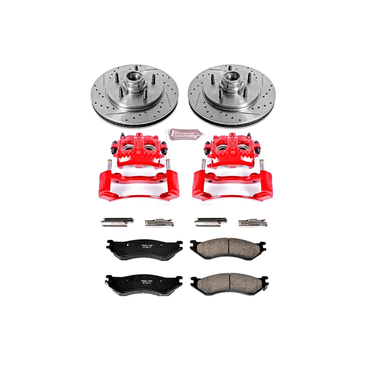 Z23 Evolution Sport Upgrade Kit: Drilled/Slotted Rotors; Carbon-Fiber Ceramic Pads; Powder Coated Calipers product image