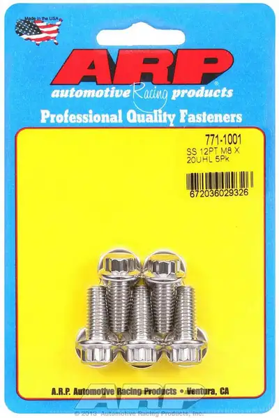 ARP Auto Racing S/S Bolt Kit - 12pt. (5) 8mm x 1.25 x 20
