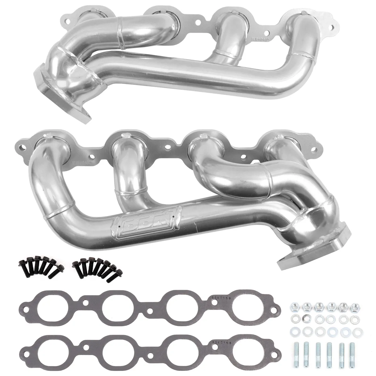 Bbk Performance Parts 40480 2019-2024 Chevy Truck 5.3/6.2l 1-3/4" Shorty Headers (Polished Silver Ceramic) product image