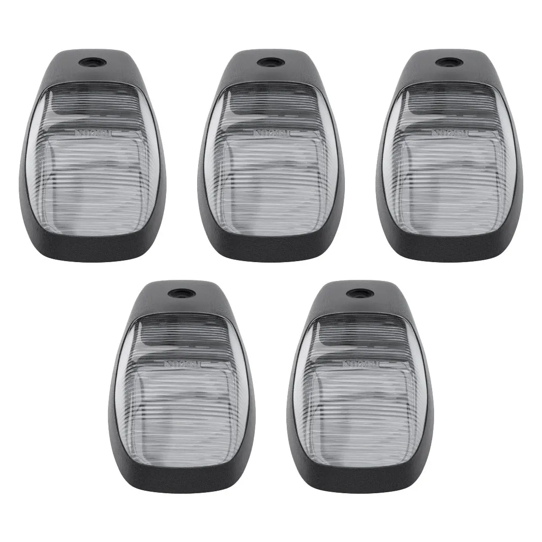CAB LIGHTS Dodge 19-21 Heavy-Duty 2500 and 3500 5-Piece Set Clear Cab Roof Light Kit with White and Amber Ultra High-Power Strobe LEDs and White or Amber Running Light LEDs product image
