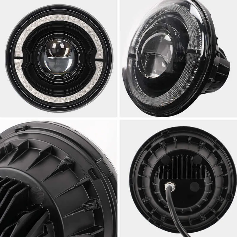 "dot Certified 7"" 80w LED Halo Headlights With DRL & Turn Signals For Jeep Wrangler JK Tj" product image
