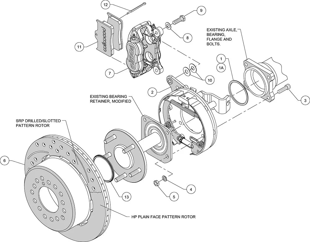 1955 - 1957 Chevrolet Forged Dynalite Rear Parking Brake Kit - 140-11348 product image