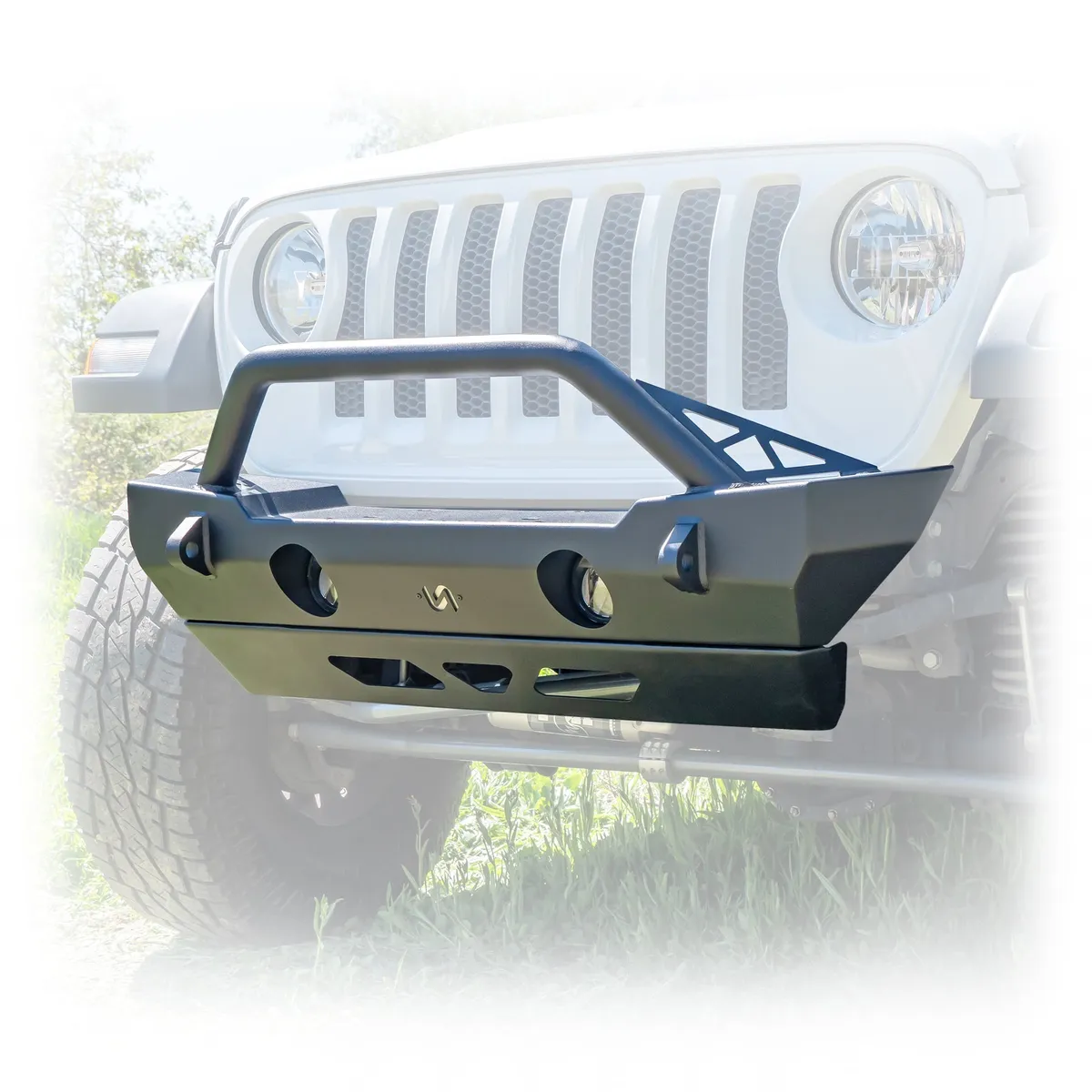 Jeep JK/JL/JT Front Bumper with Welded-On Bull Bar & Skid Plate | 2007–2025 product image