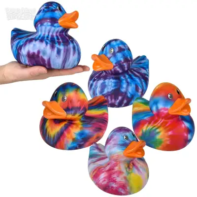 No Brand Big Tie Dye Rubber Duckies 6\"