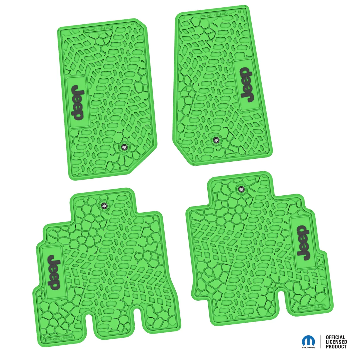 07-13 Jeep JKU 4 Dr Front and Rear -Tire Tread/Scorched Earth Scene w/ JEEP Insert - Black w/ Red Insert product image