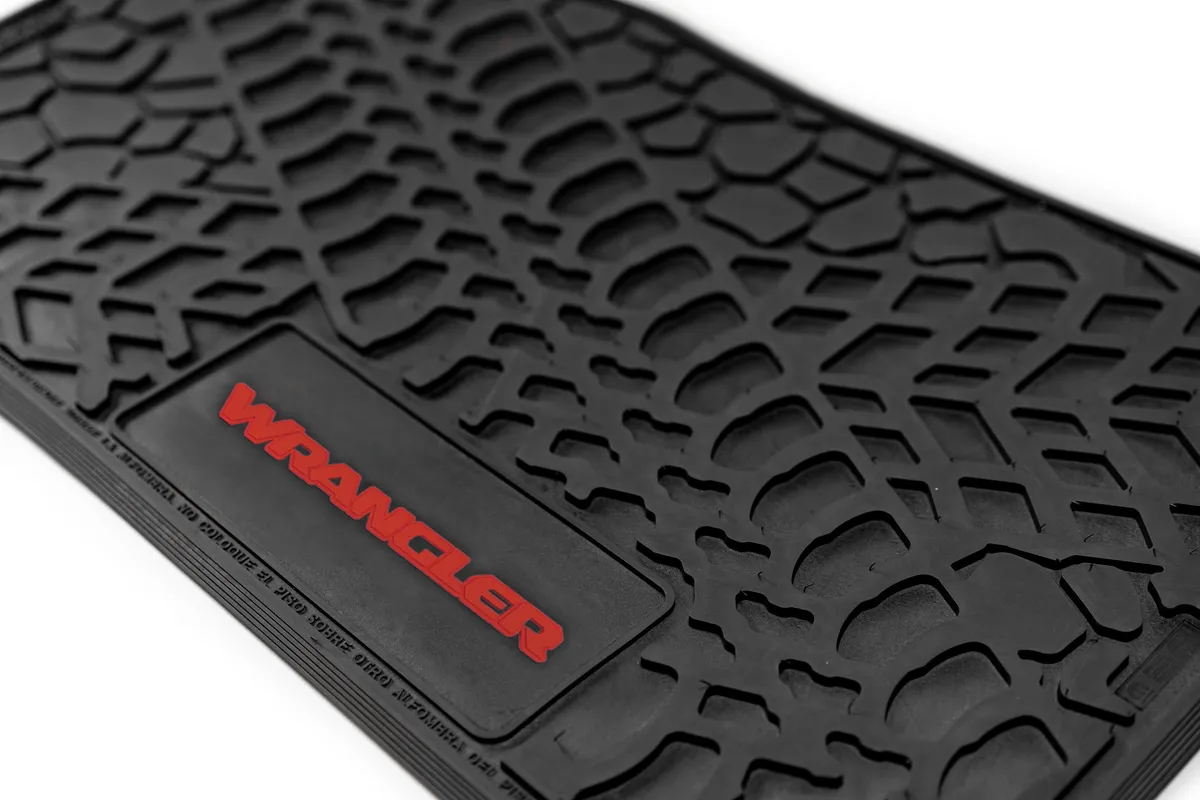 21-24 Jeep 4xe Front and RearTire Tread/Scorched Earth Scene w/ Wrangler Insert - Black w/ Dark Blue Insert product image