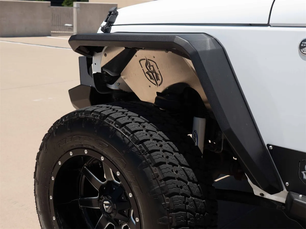 Stealth Fender Flare Body Armor; Front; w/Switchback LED DRL; Texture Black; product image
