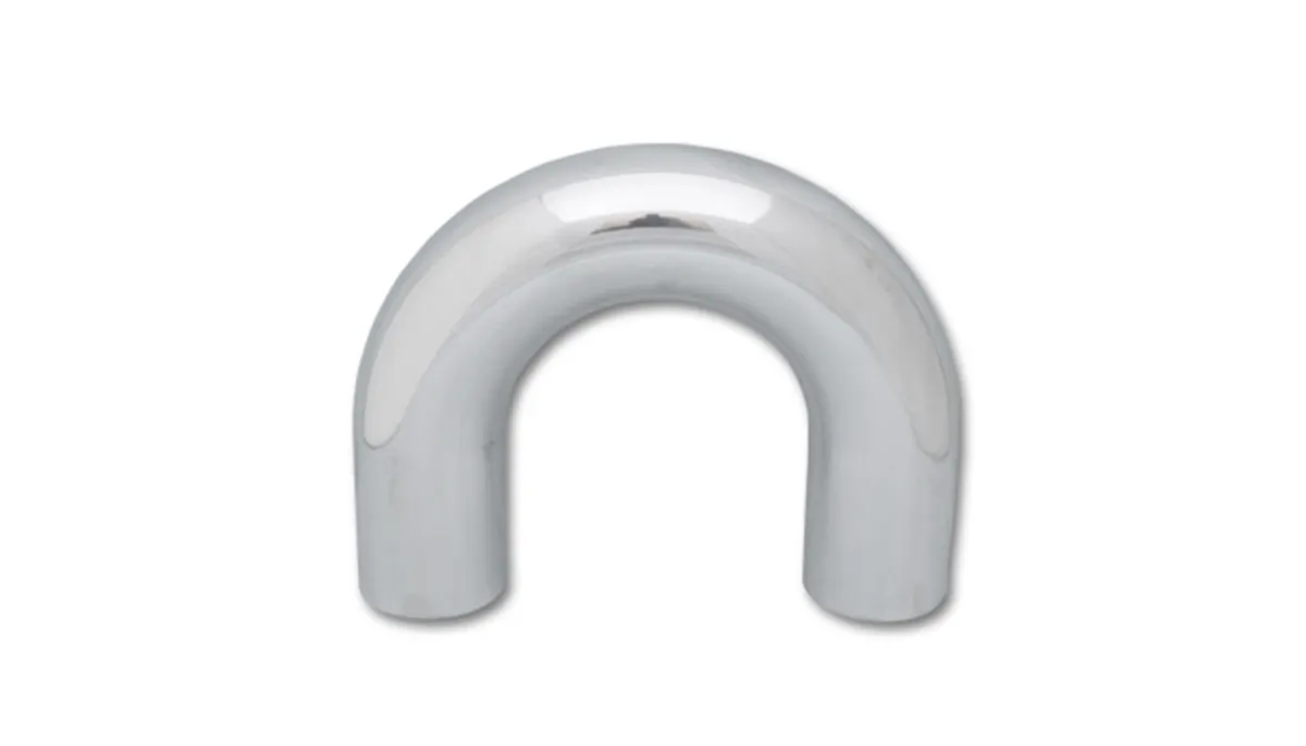 180 Degree Aluminum Bend; 4 in. OD; 4 in. Leg Length From Tangent; 2.1MM Wall Thickness; 6063 Aluminum; Polished; product image